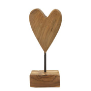 Scultura Cuore 10, Marrone, Legno, 10x10x25 cm