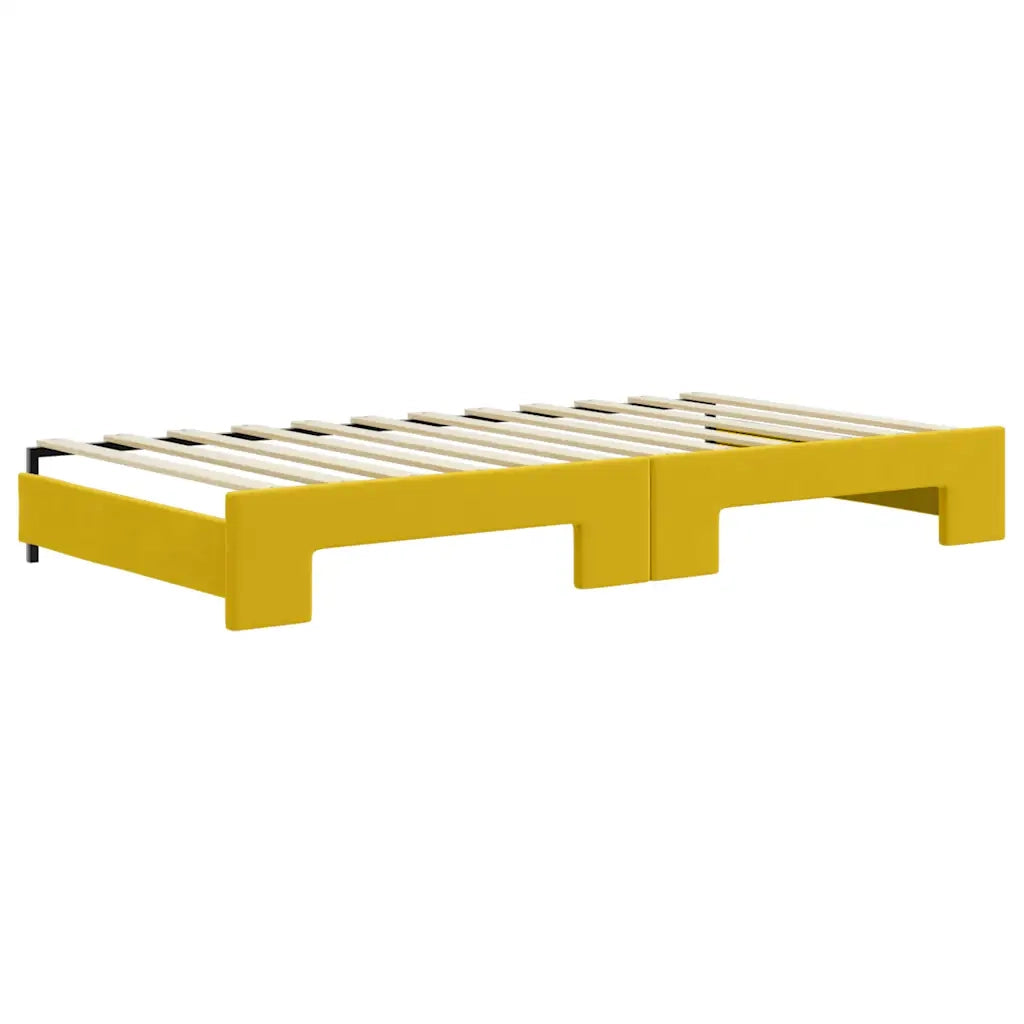 Divano Letto Estraibile con Materassi Giallo 100x200 cm Velluto 3196727