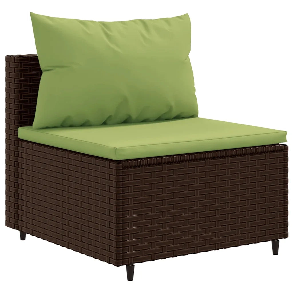 Set Mobili da Giardino 6pz con Cuscini in Polyrattan Marrone 3308134