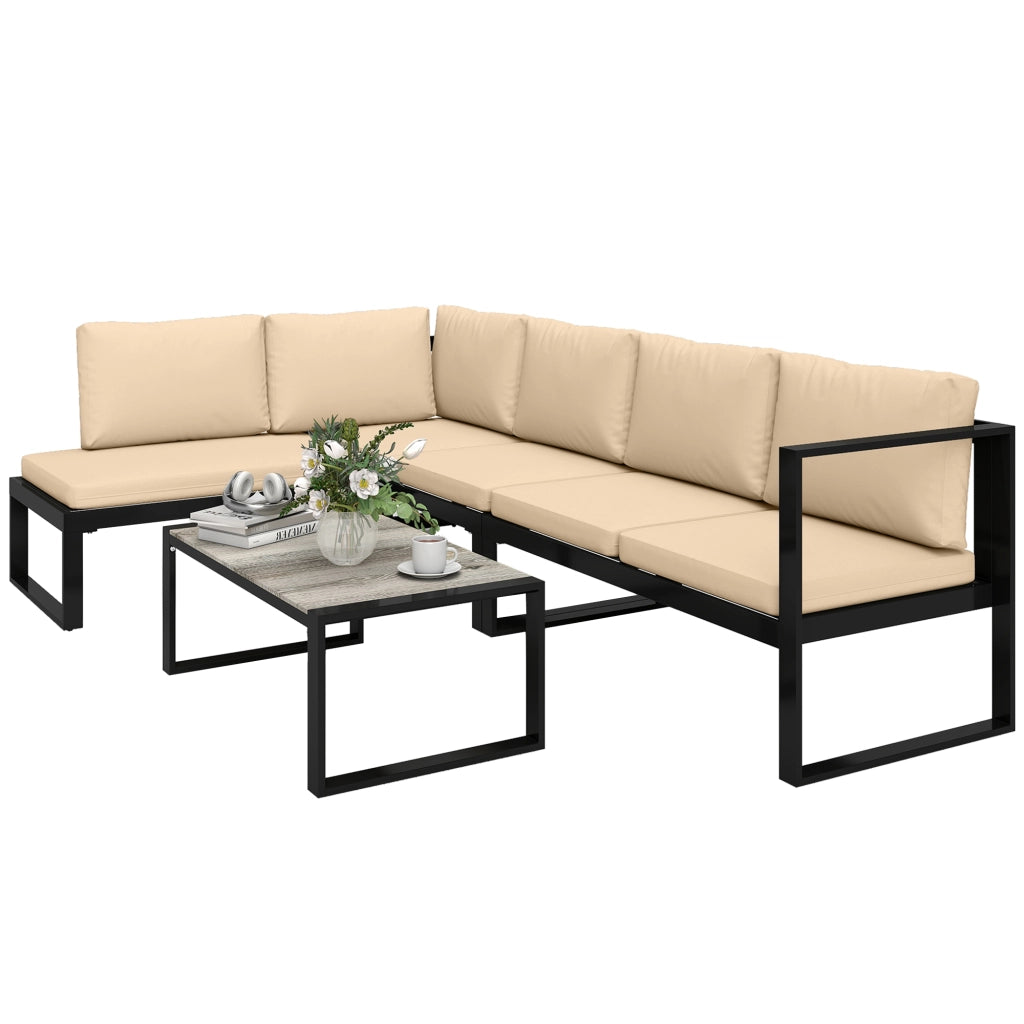 Set giardino polirattan con divano 2 posti e tavolino ¨C Minimal ¨C khaki