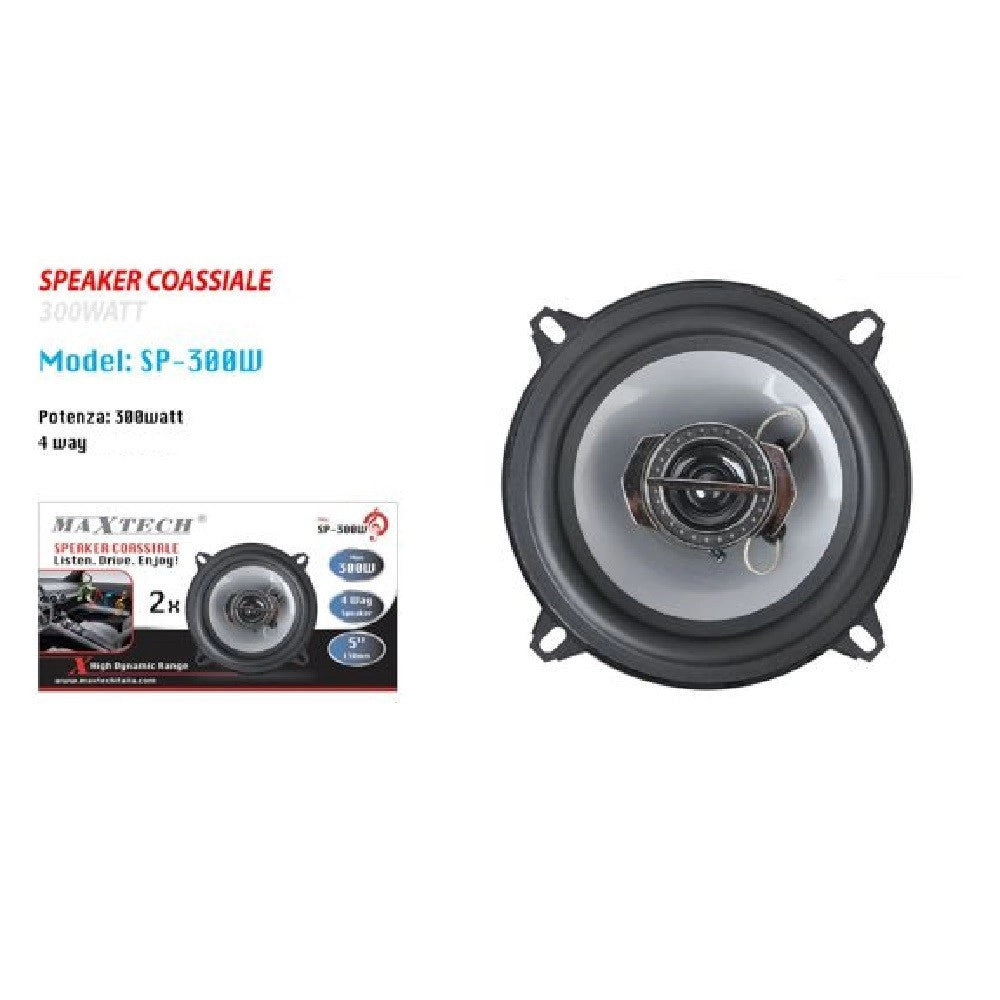 Trade Shop - Casse Per Auto 300w Audio Volume Speaker Coassiale 4 Vie Musica Maxtech Sp-300w -