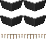 Set di 4 gambe per mobili 55mm metallo nero per armadi, divani e sedie