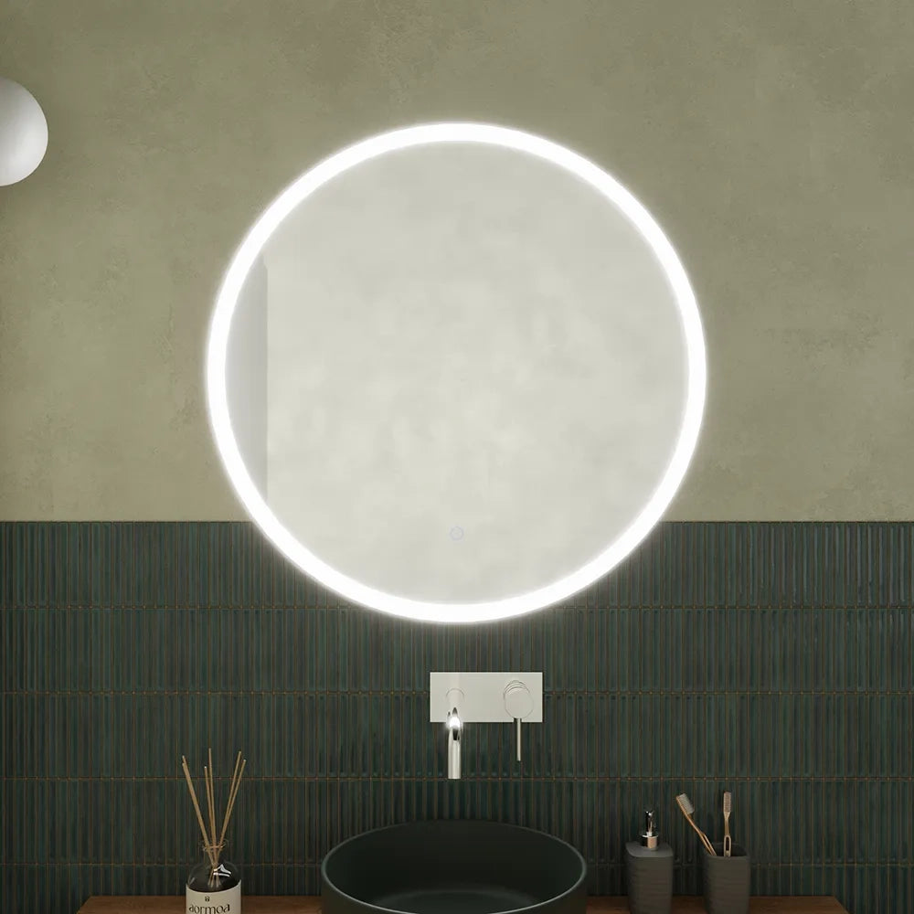 Specchio led Ø 80 cm touch screen luce calda/fredda | Beam