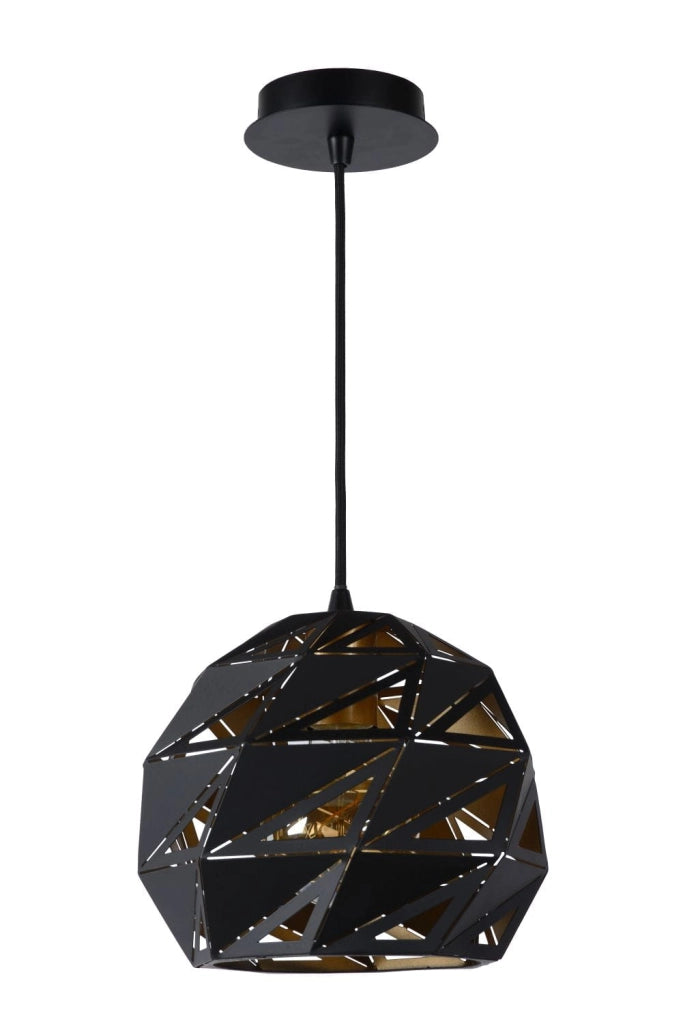 Lampada a sospensione Lucide Malunga nera Ø25 E27 metallo