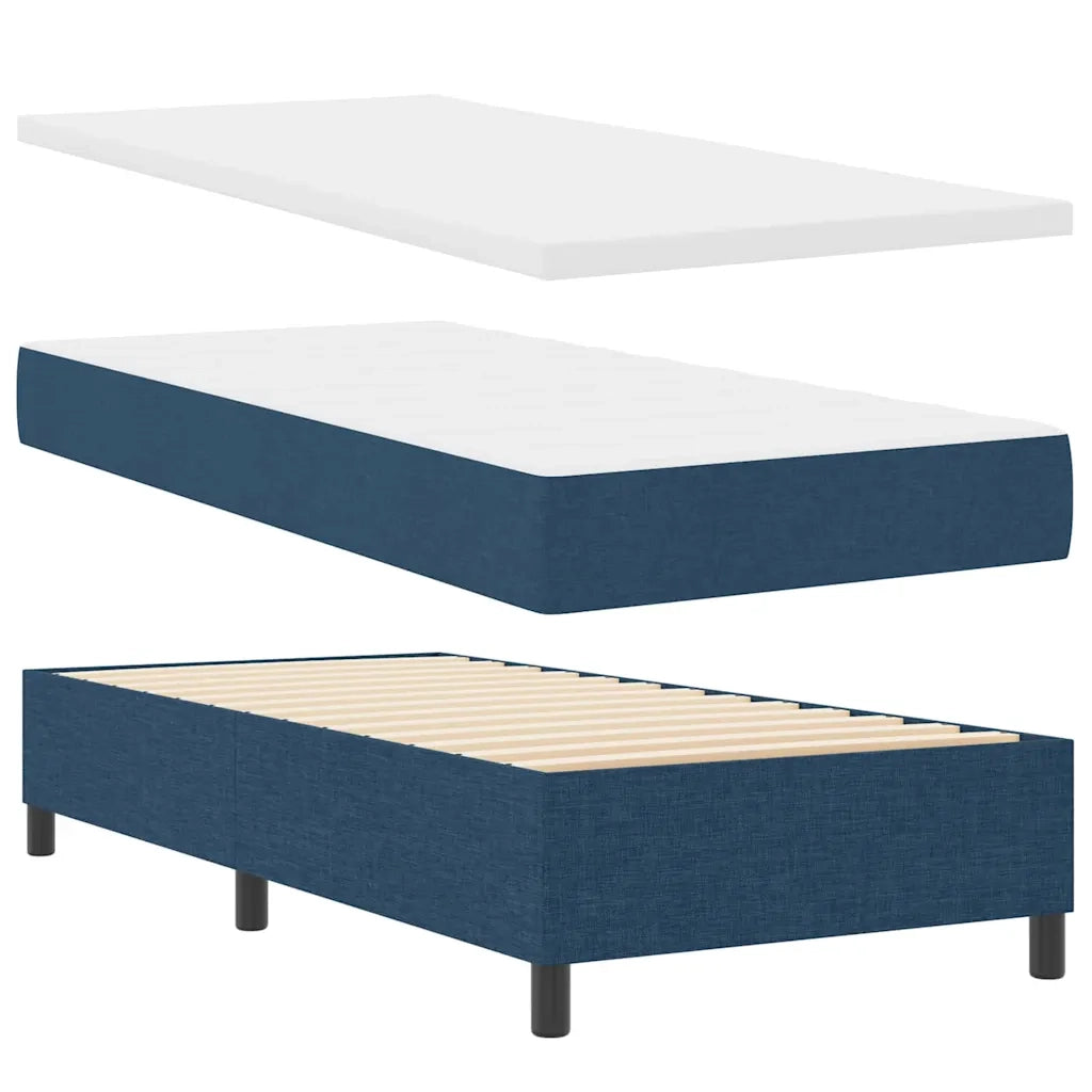 Letto a molle con materasso Blu 100 x 200 cm Tessuto 3340556