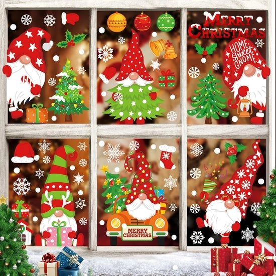Immagini per finestre per Natale – 137 pezzi – Sticker in PVC doppio lato riutilizzabile