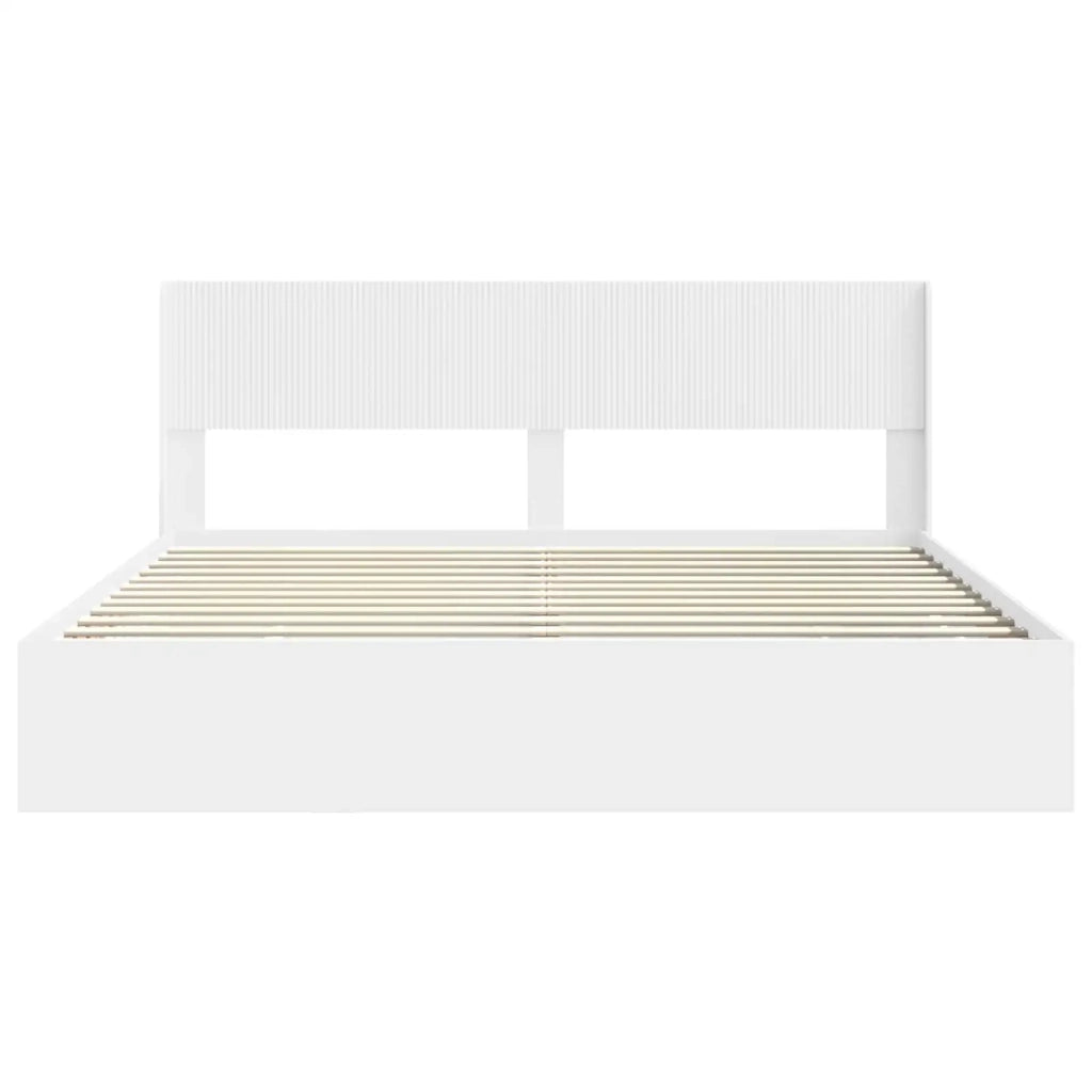 Struttura del letto con stoccaggio e testata Bianco 3414275