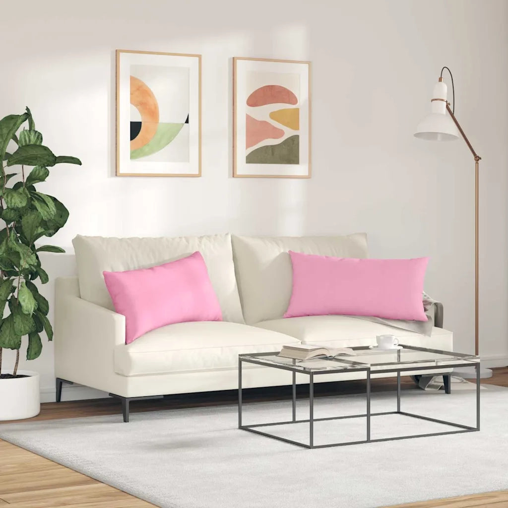 Cuscini da Divano 2 pcs Rosa 80 x 40 cm Tessuto 42013711