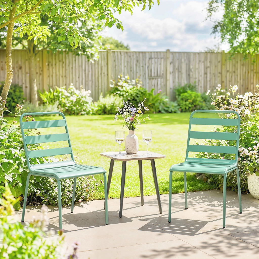 Sedia da Giardino Impilabile ¨C Minimal ¨C Verde, Metallo