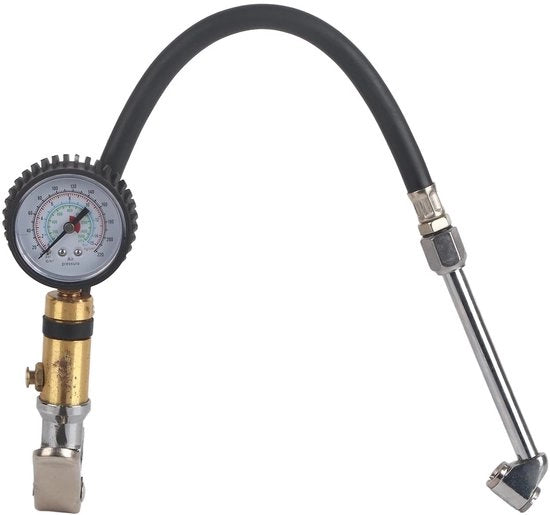 Pompa aereazione - Accessorio per compressore - Manometro 10-220psi - Struttura in alluminio leggera - Adatto per bicicletta/moto/auto - Peso ridotto 425g - Pompa a mano per l'aria