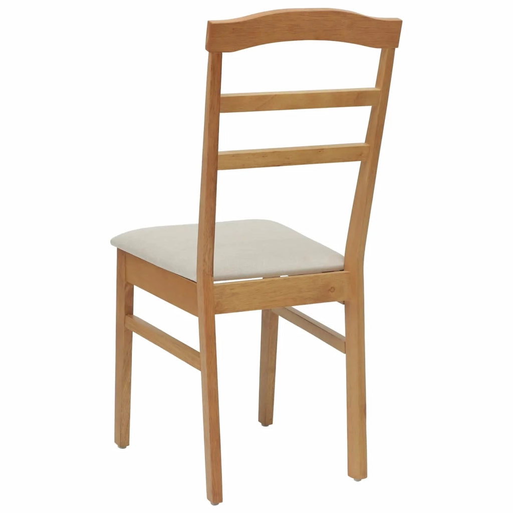 Sedia da pranzo 2 pcs Naturale e chiaro Legno di gomma solido