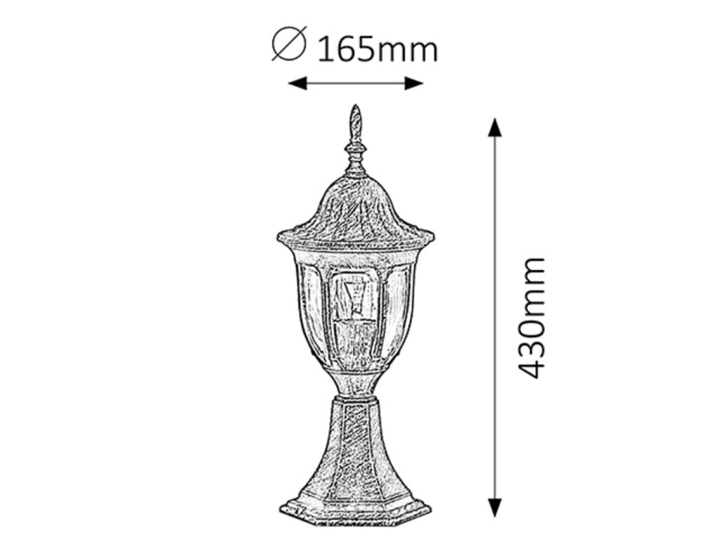 Lampada da giardino Milano classica 1xE27 oro Rabalux
