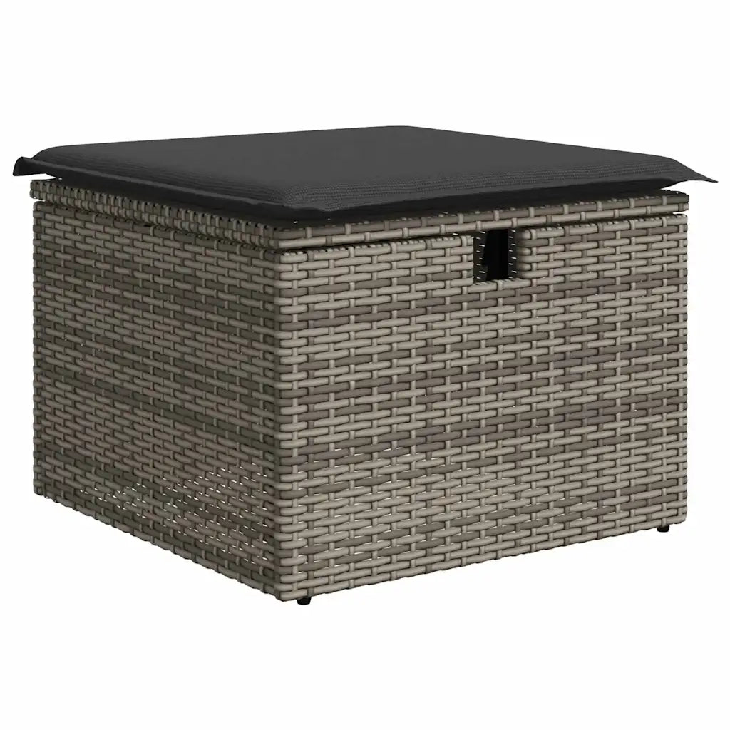 Set Divano Giardino 5 pz con Cuscini Grigio Polyrattan Acacia 3328068