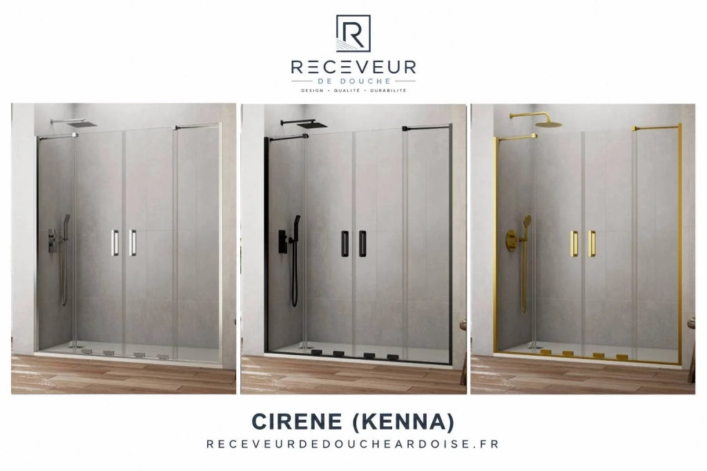 Porta doccia scorrevole 2+2 CIRENE (KENNA) 200 cm Profilo Oro