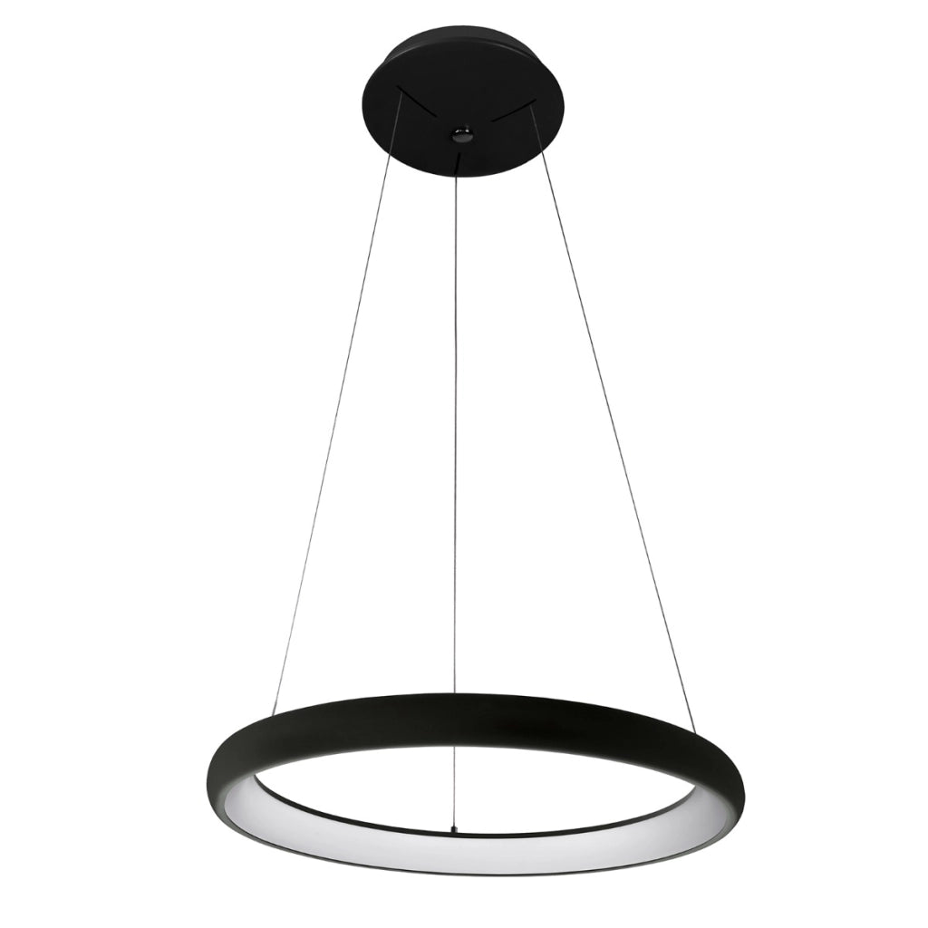 Lampada a sospensione LED anello nero 40W Italux Alessia