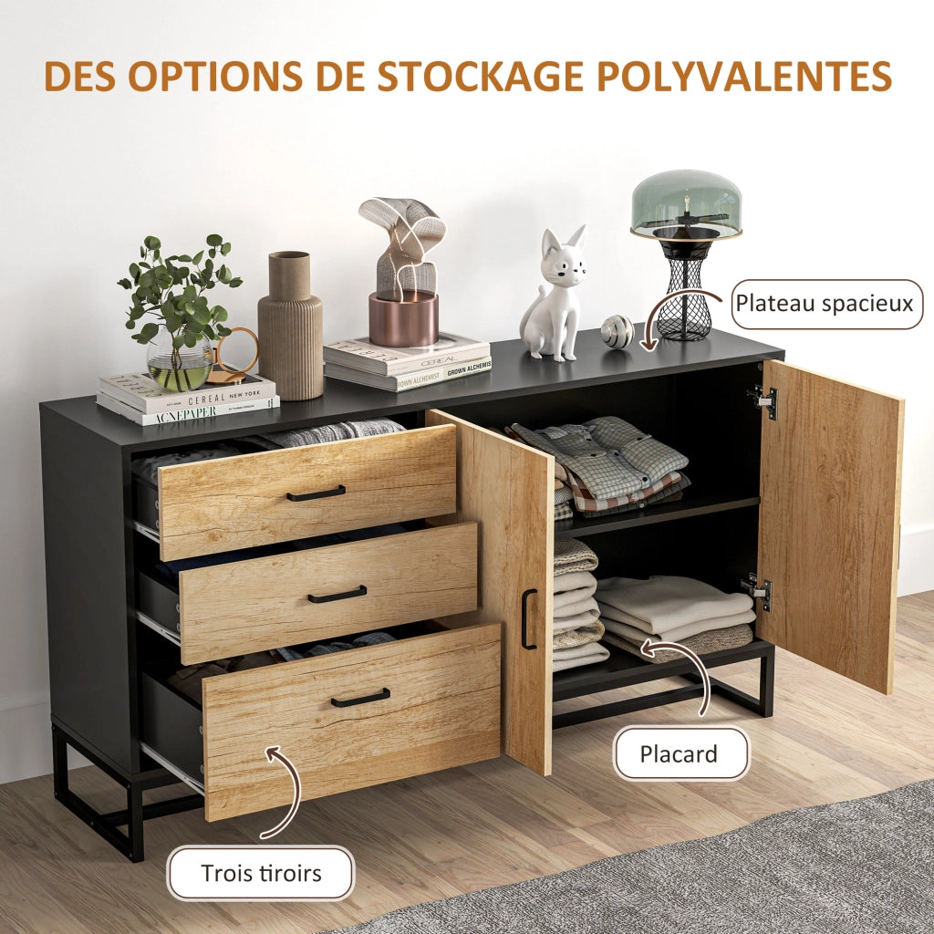 Buffet con 3 cassetti e ripiano regolabile ¨C zephmum ¨C acciaio, alluminio