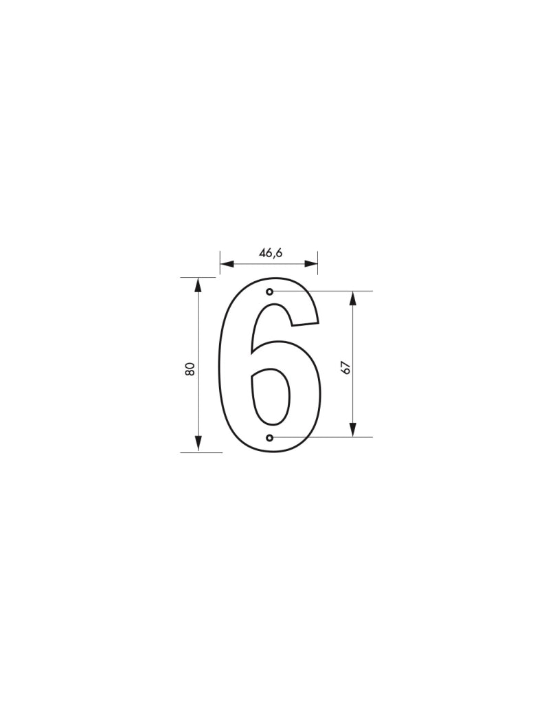 Numero "6" nero H 80 mm da avvitare – THIRARD