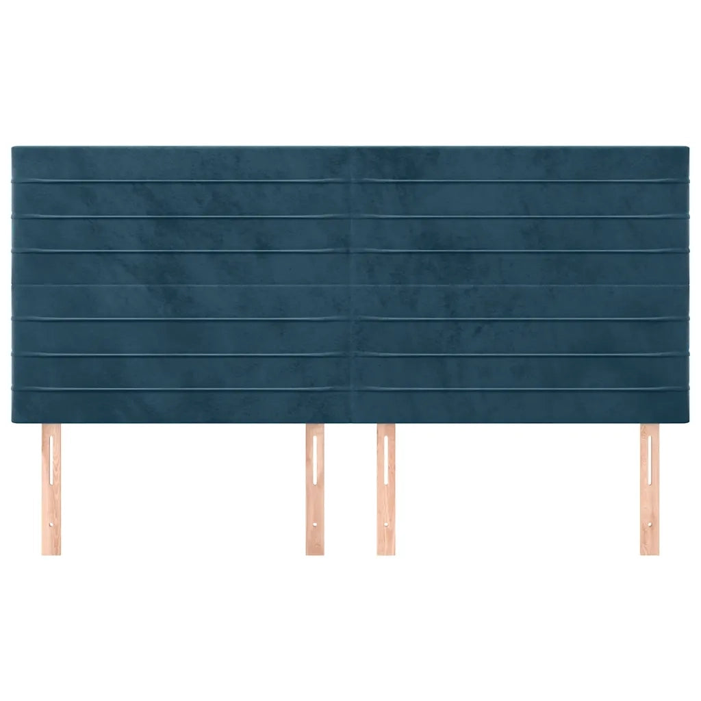 Testiera | Testata Blu Scuro 180x5x118/128 cm Velluto