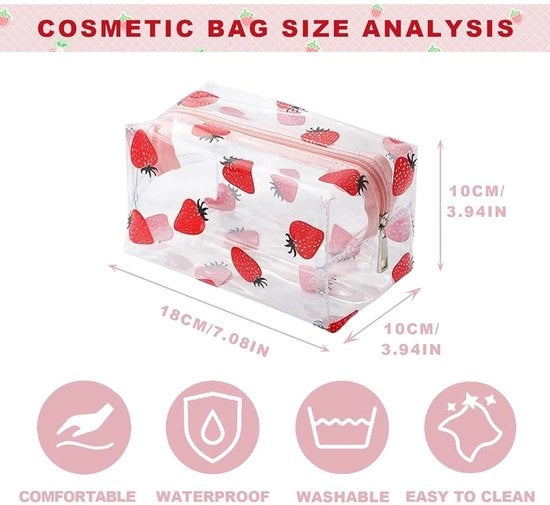 Set di contenitori trasparenti - set da 4 - impermeabili - per scuola e cosmetica