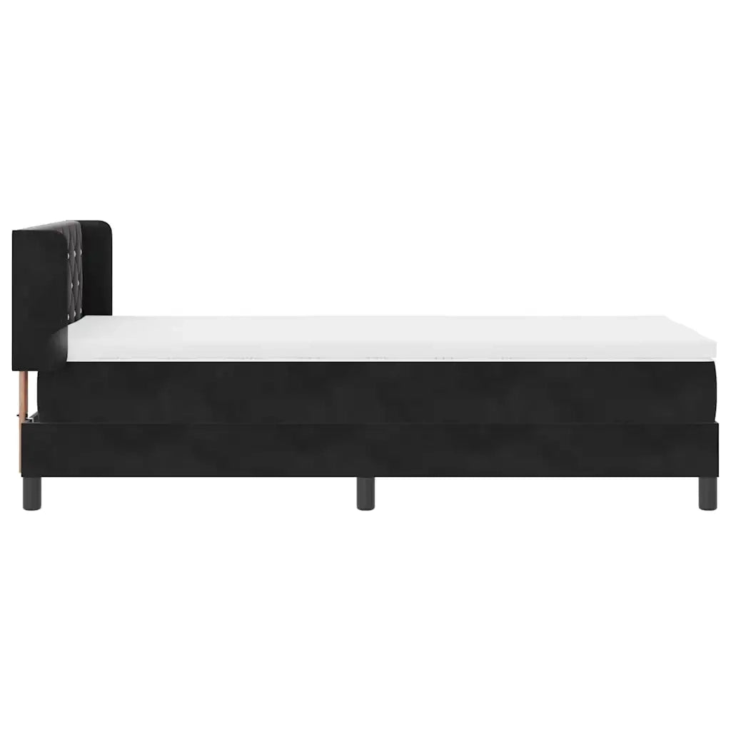 Letto a molle con testiera Nero 200 x 90 cm Velluto 3341398