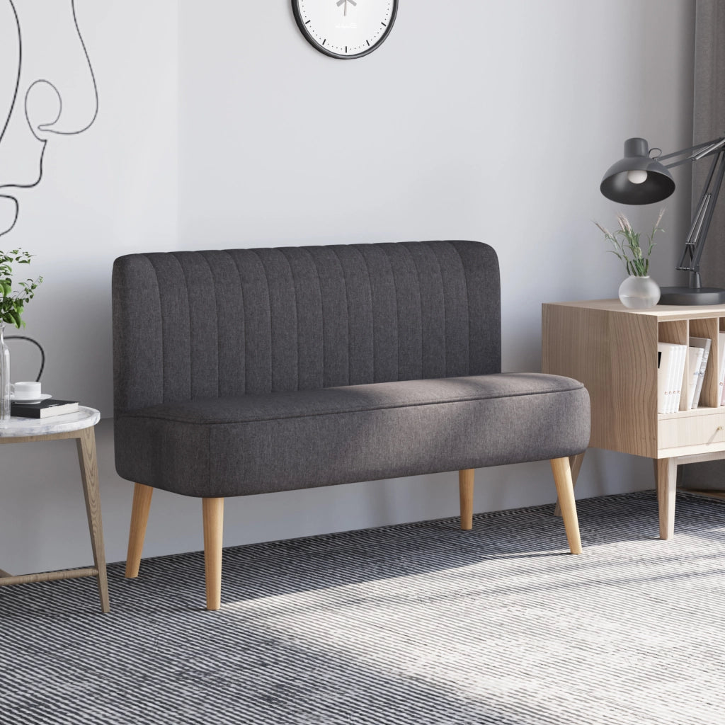 Divano 2 Posti in Tessuto ¨C Minimal ¨C Grigio Scuro, 117x56.5x77 cm