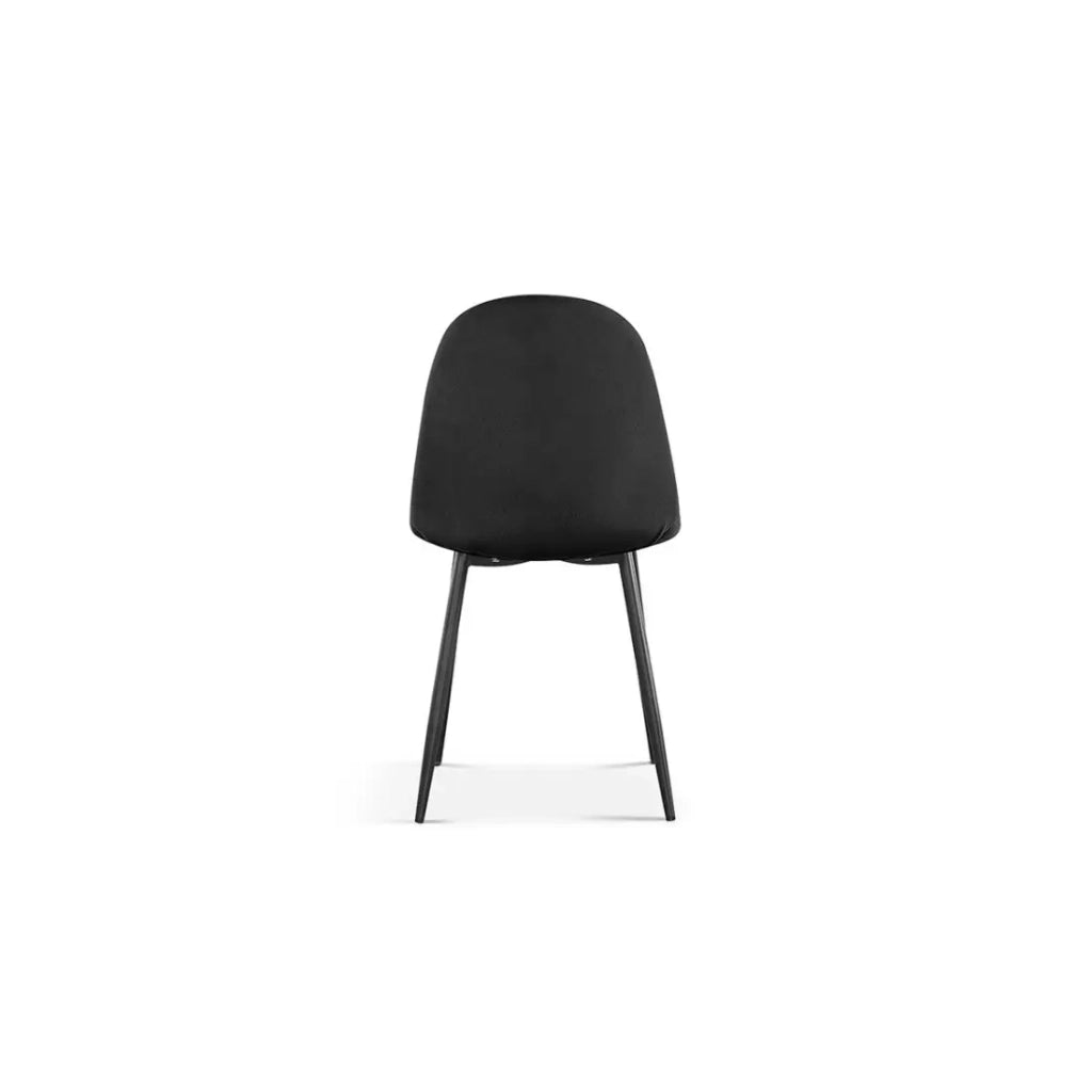 Sedia BOÏ – Velluto nero – Gambe in metallo nero – Design moderno