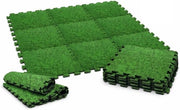 Set di Pannelli di Gomma per Piscina 50 x 50 cm, Confezione da 12, Pannelli di Gomma Extra Spessi, Sottopiano morbido con Finestra a Graticola per Piscina e Area di Gioco