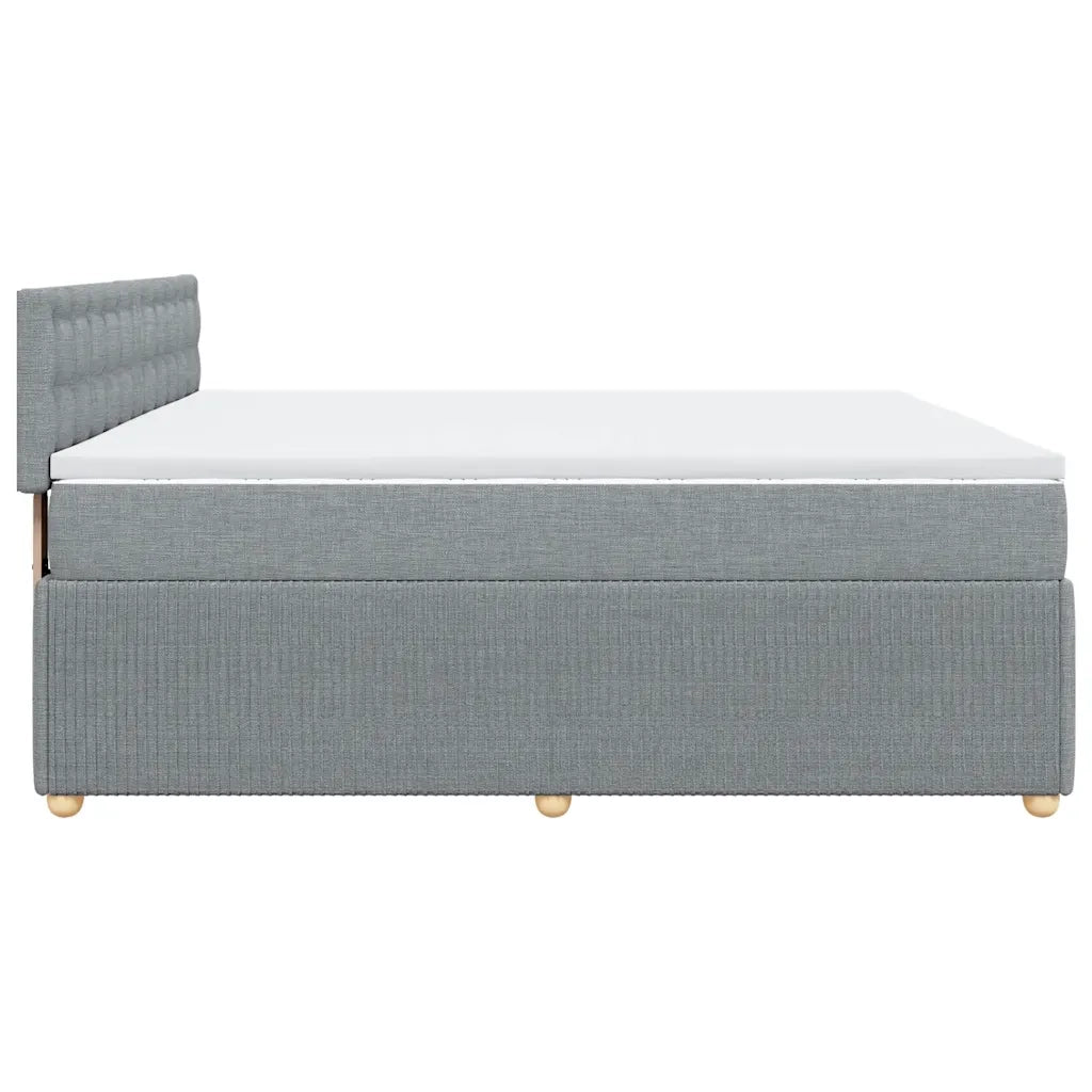 Giroletto a Molle con Materasso Grigio Chiaro 200x200cm Tessuto