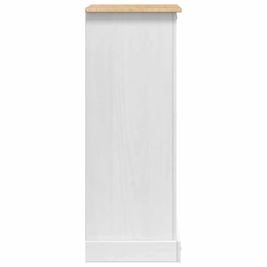 Comodino | Armadio da Notte | Mobiletto da notte Corona Bianco 53 x 39 x 103 cm Pino massello