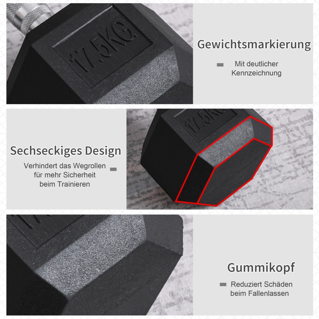 Manubrio 17.5 kg ¨C Minimal ¨C Nero + Argento