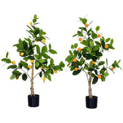Set 2 Piante Artificiali Limone Arancia ¨C zephmum ¨C Vaso 120cm