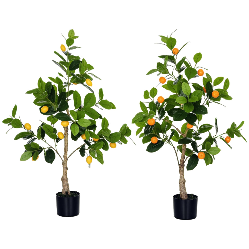 Set 2 Piante Artificiali Limone Arancia ¨C zephmum ¨C Vaso 120cm