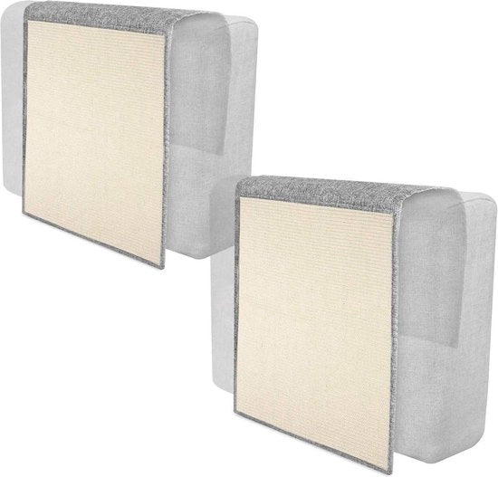 Mat per gatti - Protezione del divano - Sisal e lino - Grigio chiaro