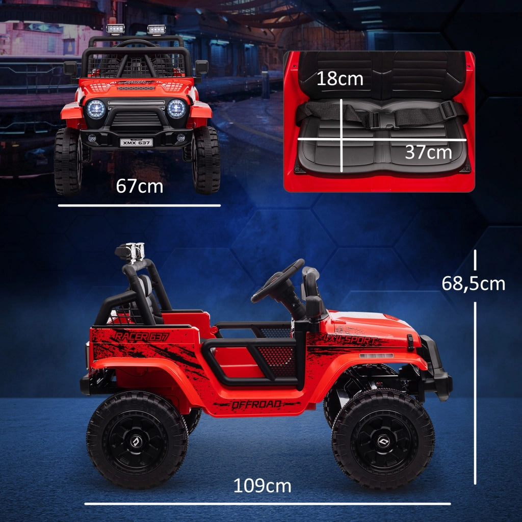 Auto Elettrica Bambini con LED ¨C Xylo ¨C 12V Telecomando Rosso