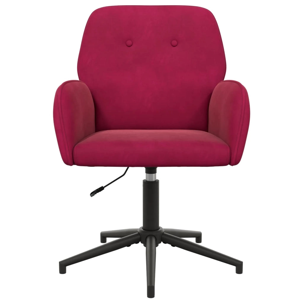 Sedia da scrivania girevole Rosso Vino 54 x 55 x 90 cm Velluto 42034348