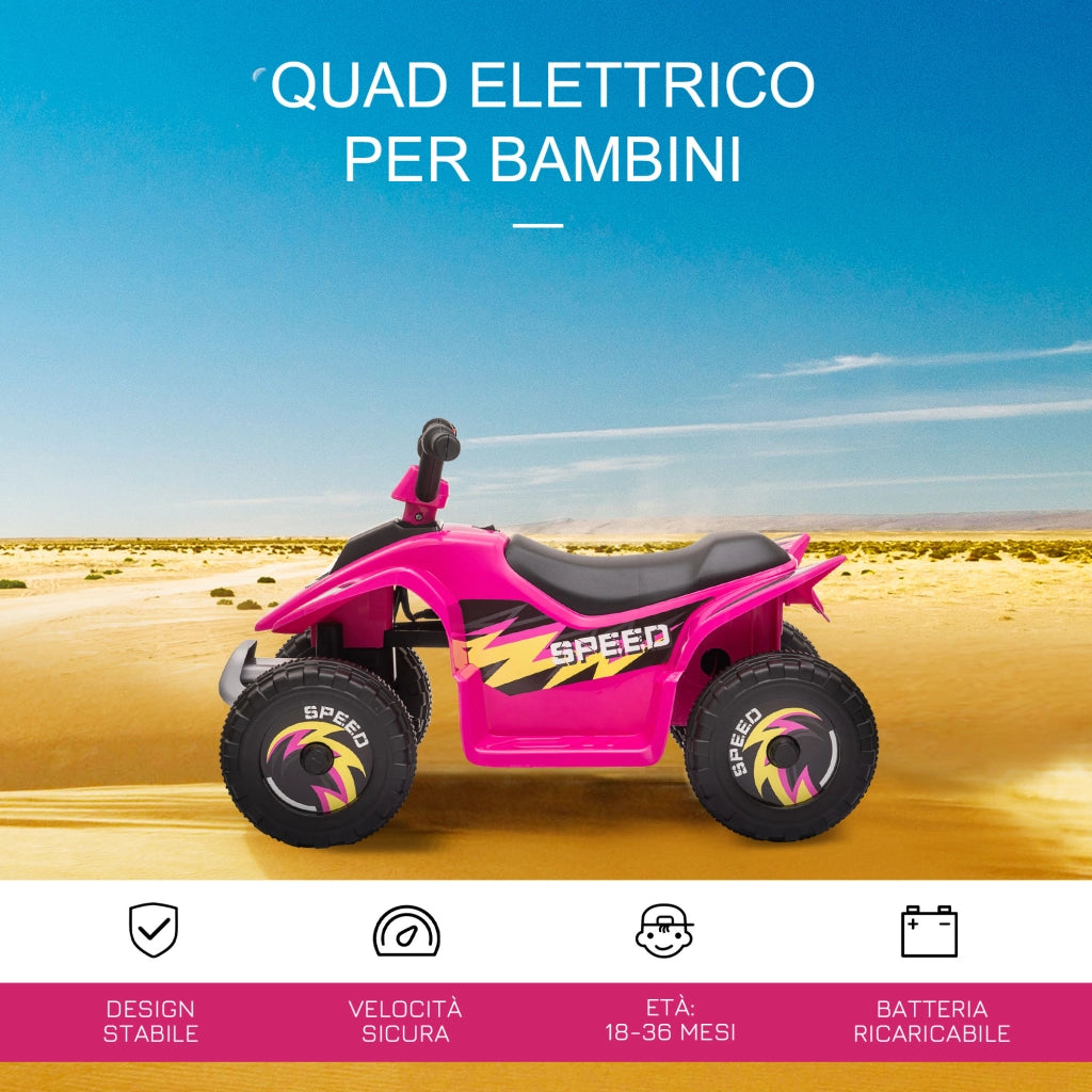 Quad Bambini Elettrico 6V ¨C Minimal ¨C Rosa 72x40x45.5 cm