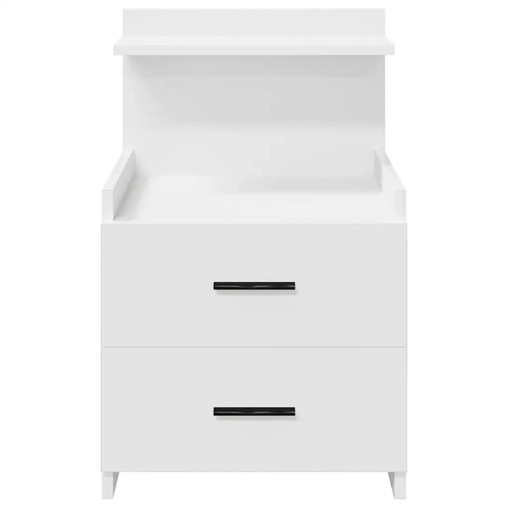 Comodino con 2 Cassetti Bianco 40x36,5x62 cm 858632