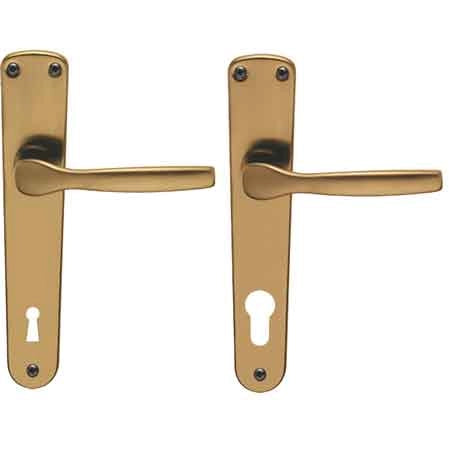 MANIGLIA 'GINEVRA' CON PLACCA Foro patent - colore bronzo - BRIALMA