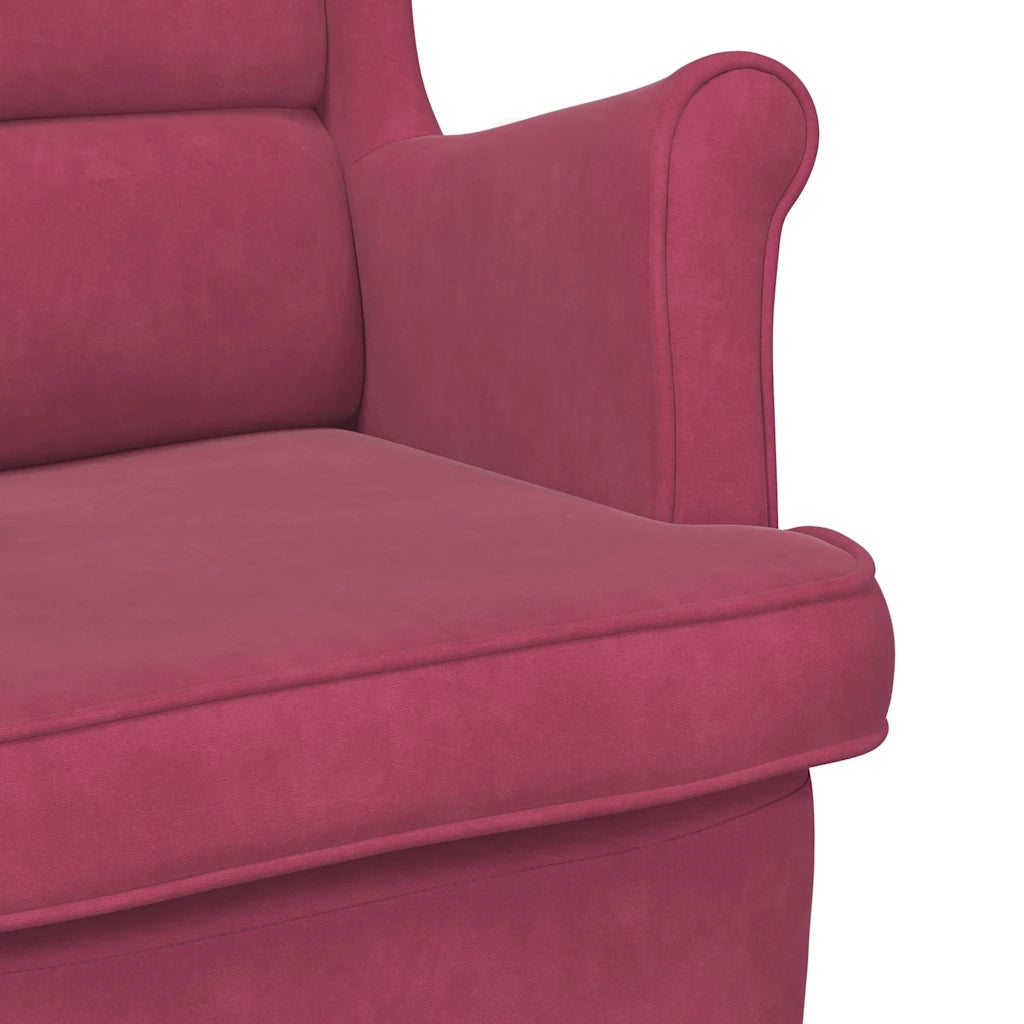 Poltrona Rosso Vino in Velluto 324064