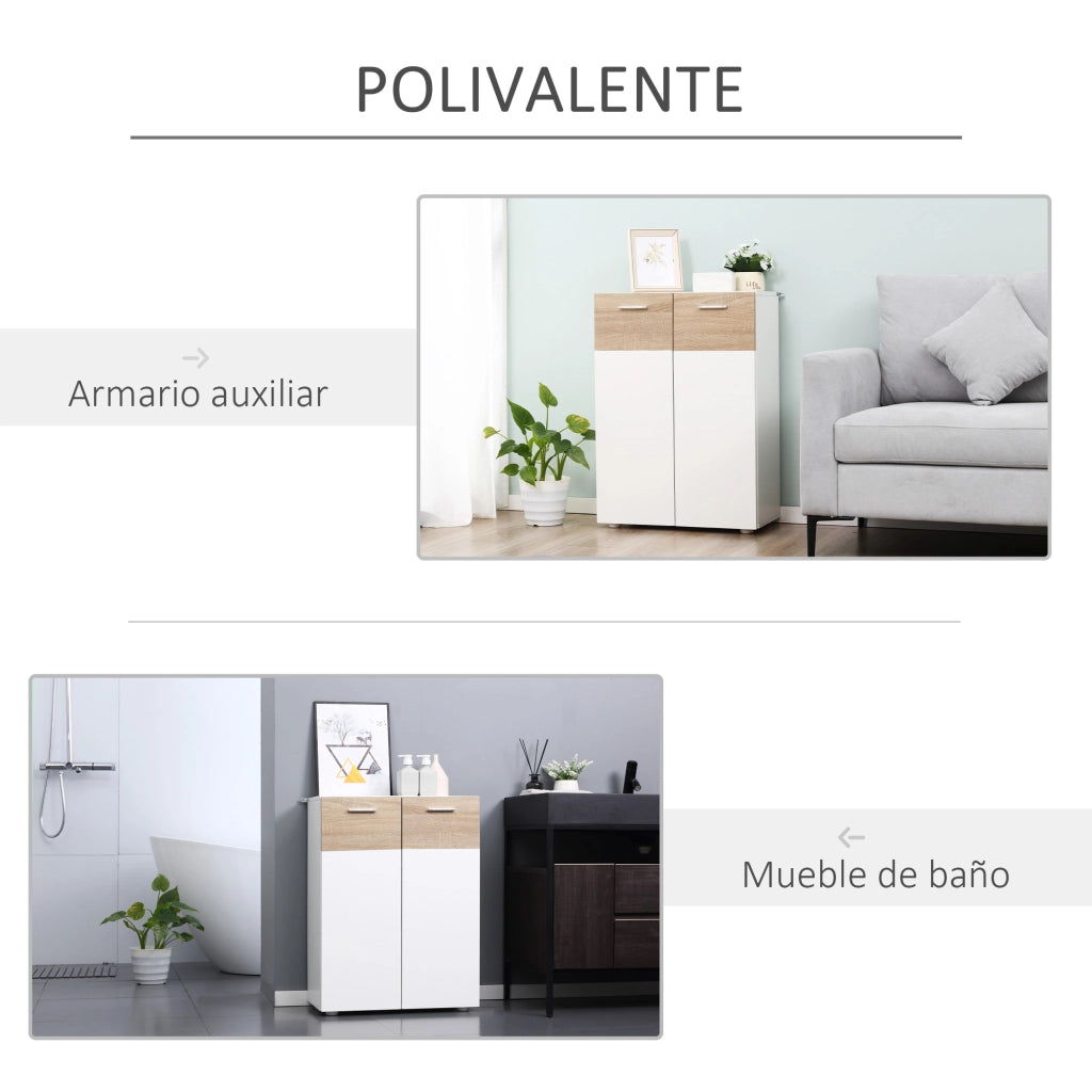 Armadio a due ante con ripiani regolabili ¨C Minimal ¨C Bianco 60x30x85