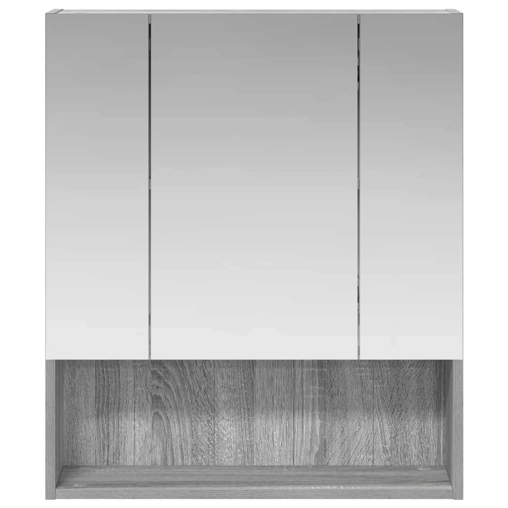 Mobiletto per specchio da Bagno | Armadio da bagno Grigio Sonoma 60 x 14.5 x 70 cm