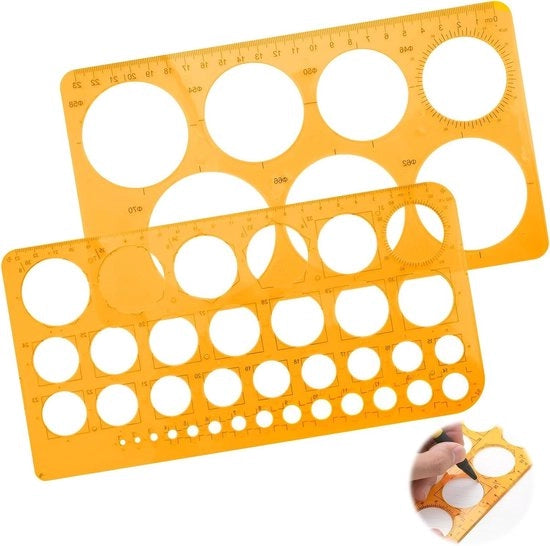 Set di stampe circolari da disegno a 36 elementi - set da 2.