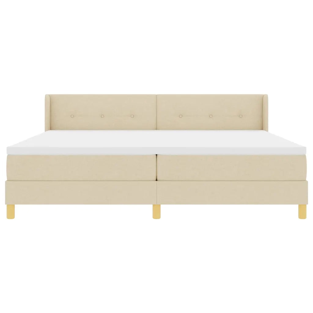 Letto a molle con materasso Crema 200 x 200 cm Tessuto 3341319