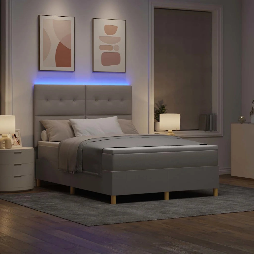 Letto a Sorgente LED con materasso Talpa 160 x 200 cm Tessuto