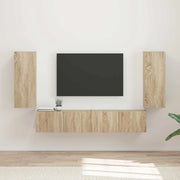 Set di Mobiletto da TV a Parete 4 pcs Rovere Sonoma