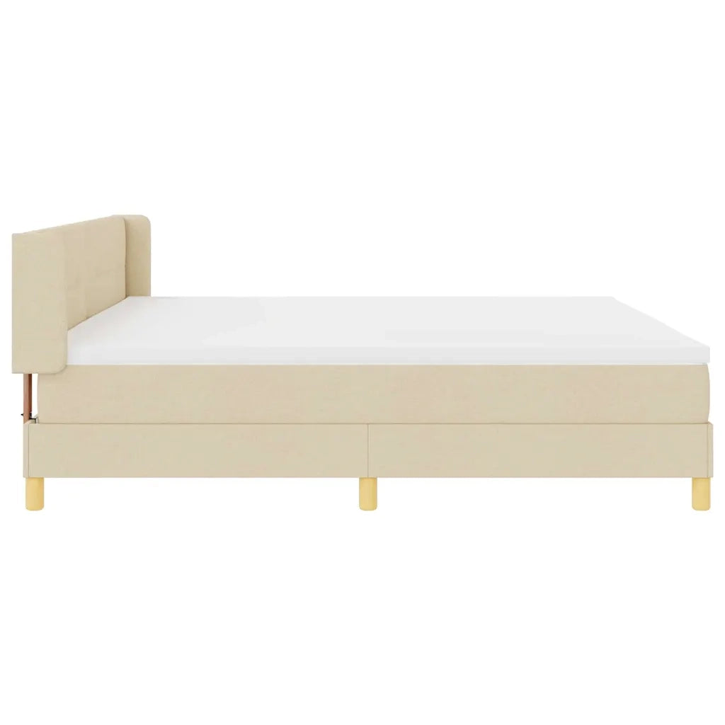 Letto a molle con materasso Crema 200 x 200 cm Tessuto 3341319