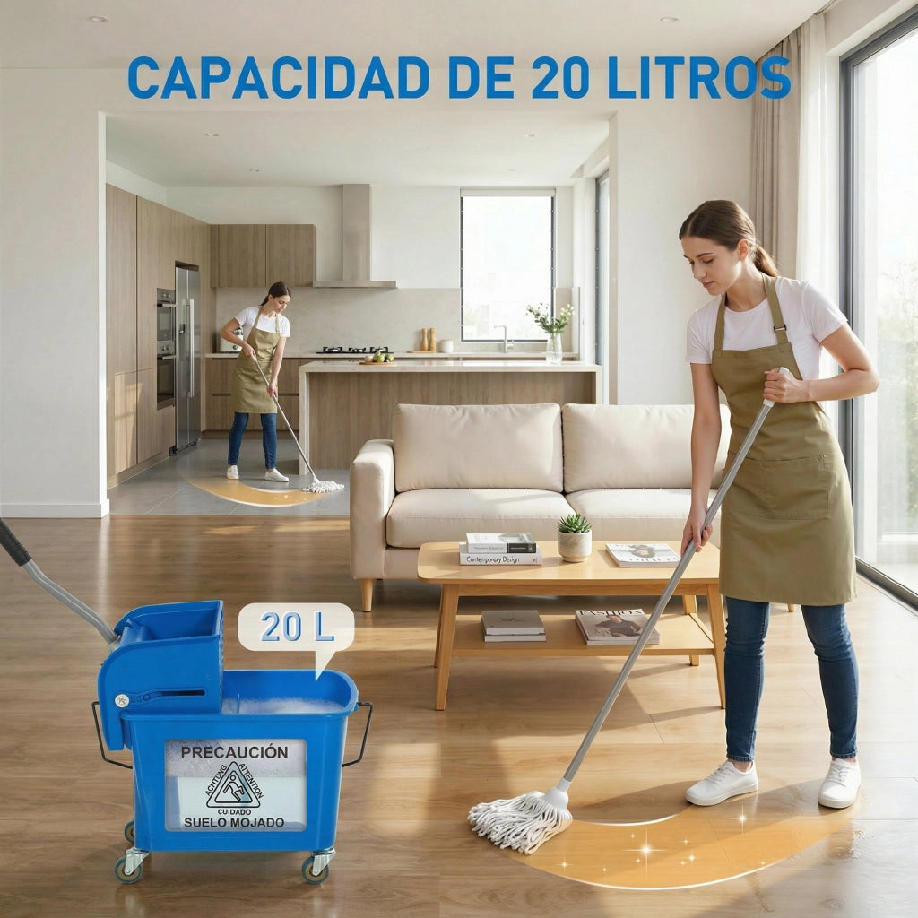 Secchio con scolapanni e pannello separatore ¨C Minimal ¨C 45x26,5x70 cm Blu