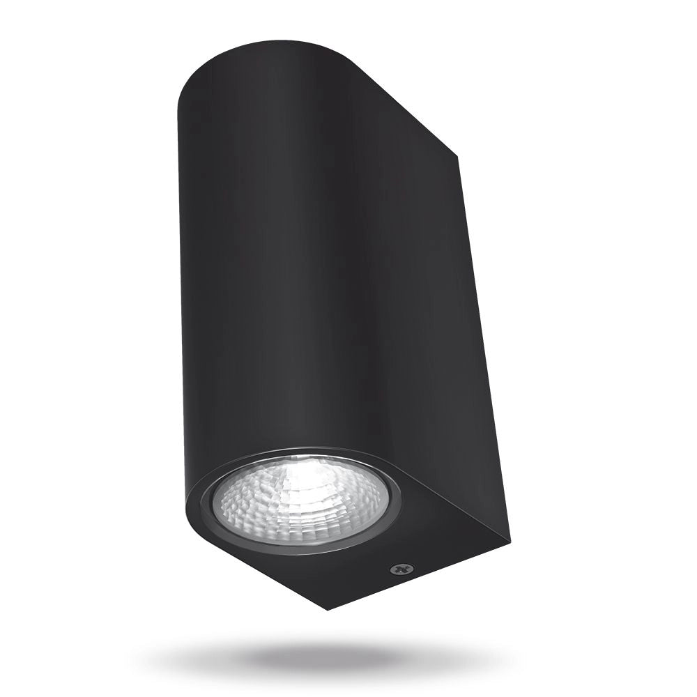 Applique esterna LED su/giù 6W nera IP54 Videx PELLE