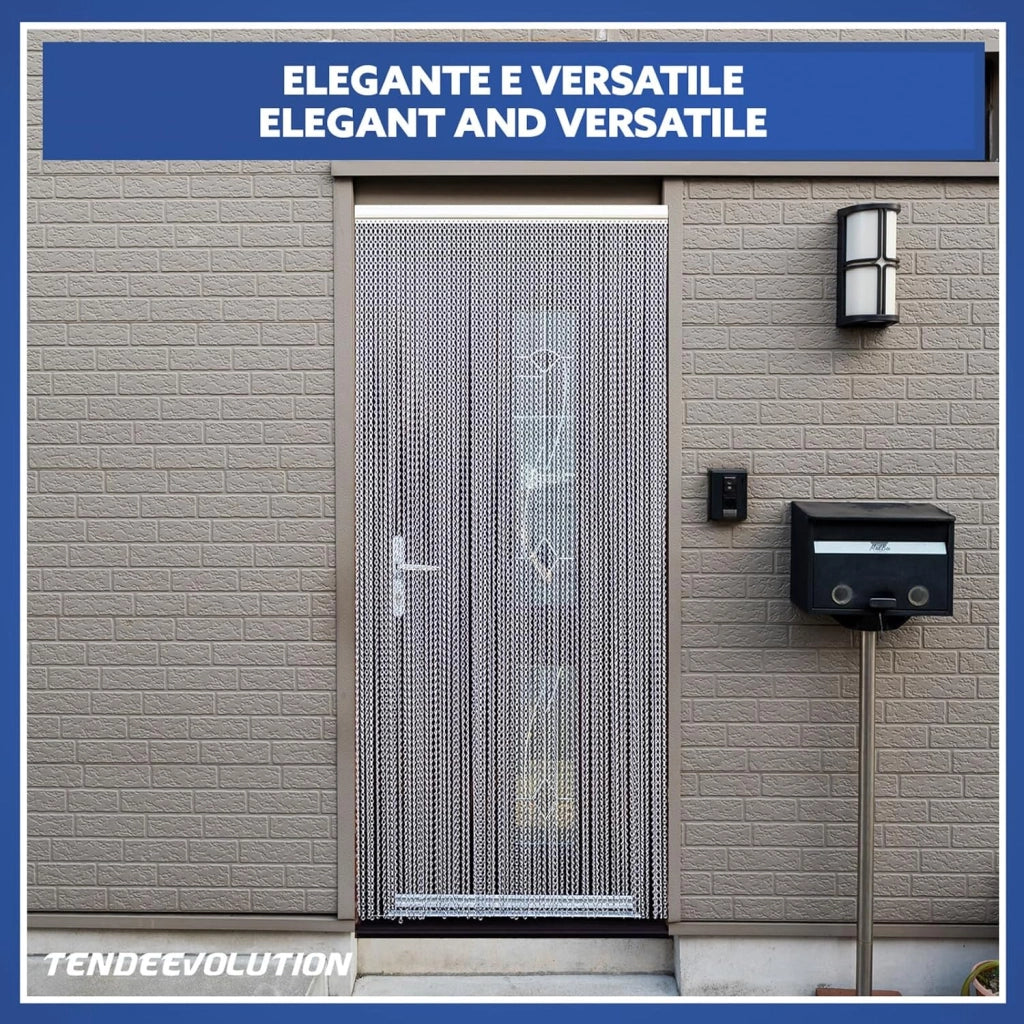 Tenda Catena Antimosche Alluminio Oro | Largh. 1m x Alt. 2,60m | Protezione Insetti, Porta, Esterno, Interno, Casa, Ufficio