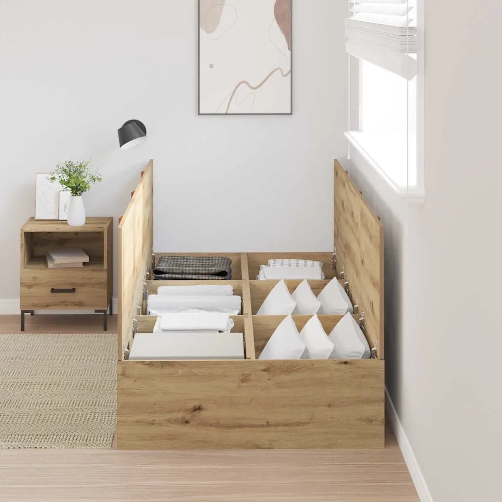 Struttura letto con contenitore Rovere artigianale 100 x 200 cm 3335356